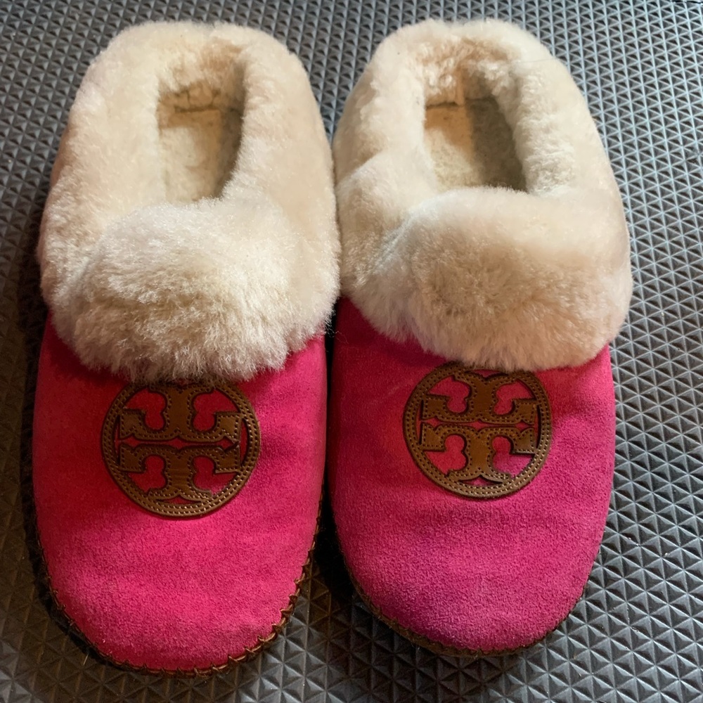 Tory Burch Coley Genuine Shearling Slippers